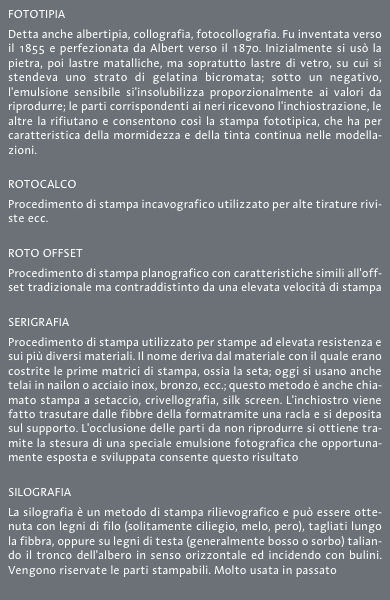 FOTOTIPIA Detta anche albertipia, collografia, fotocollografia.